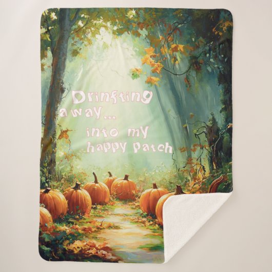 私の幸せなカボチャのパッチ大 シェルパブランケット (正面)