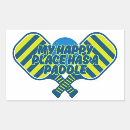 私の幸せな場所はパドルのピックボールの情熱を持っている 長方形シール