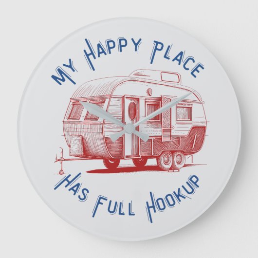 私の幸せな場所は完全な時計だ ラージ壁時計 (正面)