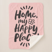 私の幸せな場所へ! シェルターインプレイス-シックピンク シェルパブランケット (正面)