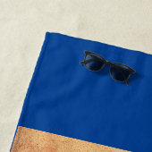 私の幸せな場所水彩画およびインクイラストレーション ビーチタオル (インサイチュ)