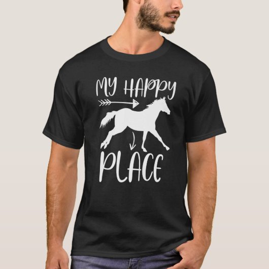 私の幸せな場所馬の馬の馬 Tシャツ (正面)