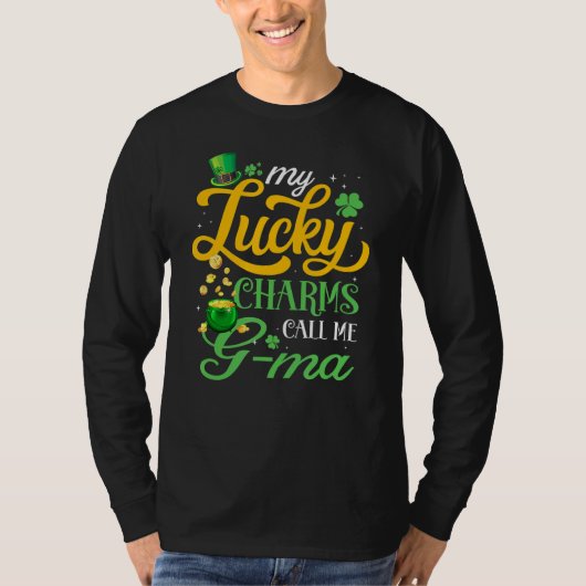 私の幸運なチャームは私をGマハッピーSt patricks dayと呼ぶ Tシャツ (正面)