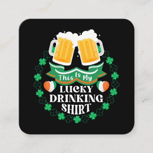 私の幸運なビールを飲む聖パトリックの日 スクエア名刺 (正面)