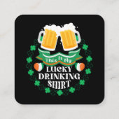私の幸運なビールを飲む聖パトリックの日 スクエア名刺 (裏面)