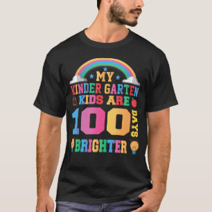 私の幼稚園の子供たちは100日明るい虹 Tシャツ