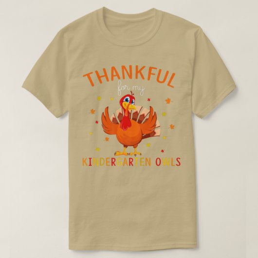 私の幼稚園フクロウズ秋の七面鳥に感謝 Tシャツ (デザイン正面)