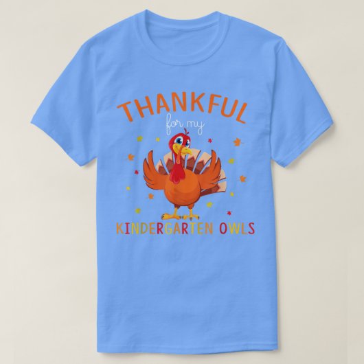 私の幼稚園フクロウズ秋の七面鳥に感謝 Tシャツ (デザイン正面)