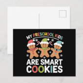 私の幼稚園児は賢いお菓子先生クリスマス シーズンポストカード (正面/裏面)