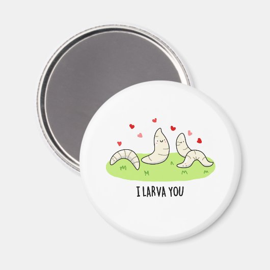私の幼虫あなたおもしろいの幼虫はパンを愛する マグネット (正面/裏面)