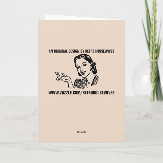 私の底と私のピザ食べ物を与えのレトロ主婦をスパック カード (裏面)