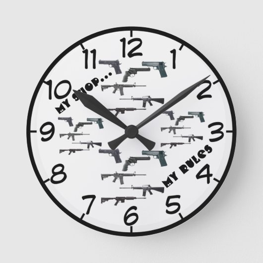 私の店…自分のルール ラウンド壁時計 (正面)