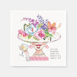 私の庭で白ワインでパーティーする スタンダードカクテルナプキン