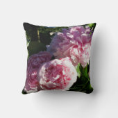 私の庭のピンクのシャクヤク-花の自然 クッション (裏面)