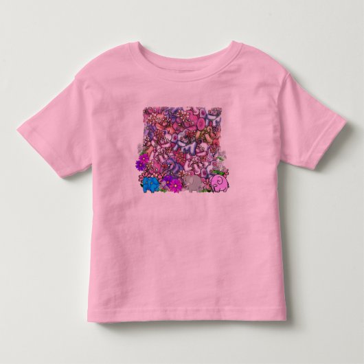 私の庭のTシャツの象 トドラーTシャツ (正面)
