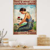 私の庭は私が飲むつる植物ヴィンテージ ポスター (キッチン)