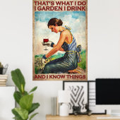 私の庭は私が飲むつる植物ヴィンテージ ポスター (ホームオフィス)