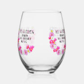 私の庭は私のハートを歌わせる ステムなしワイングラス (正面)