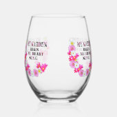 私の庭は私のハートを歌わせる ステムなしワイングラス (裏面)