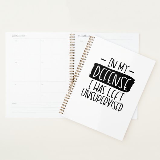 私の弁護で私は監督され離れたノートだった プランナー手帳 (ディスプレー)