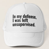 私の弁護で私は監督され離れた文字でおもしろいした キャップ (正面)