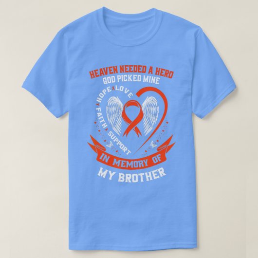 私の弟の白血病の認識度Memoria Tシャツ (デザイン正面)