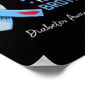 私の弟の衣服ブルーの糖尿病認識度モン ポスター (角)