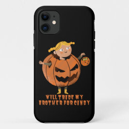 私の弟を交換するキャンディ面白いハロウィーン iPhone 11 ケース