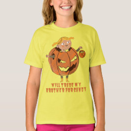 私の弟を交換するキャンディ面白いハロウィーン Tシャツ