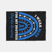 私の弟T1d型1型糖尿病Awaのための衣服ブルー フリースブランケット (正面(横))