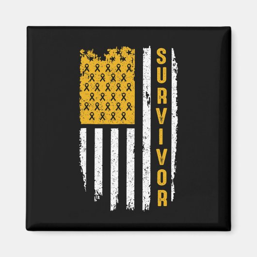 私の弟T 1のための小児癌認識度金ゴールド マグネット (正面)