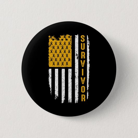 私の弟T 1のための小児癌認識度金ゴールド 缶バッジ (正面)