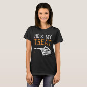 私の彼はおごってくれるスケルトンペア ハロウィンカップル Tシャツ (正面フル)