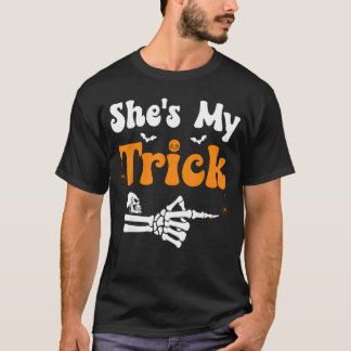 私の彼女はマーリック スケルトン カップル おそろい ハロウィン コスチューム Tシャツ