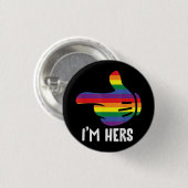 私の彼女 レズビアン カップル レインボー LGBT Pride  楽しい 缶バッジ (正面&裏面)