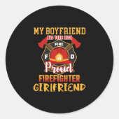 私の彼氏があなたの後ろの消防士を誇りを持った持つ ラウンドシール (正面)