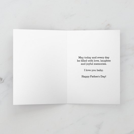 私の彼氏のための青と灰色の父の日 カード (内部)