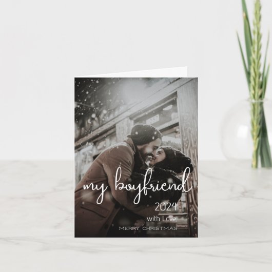 私の彼氏メリークリスマスウィーズ休日の写真 カード (正面)
