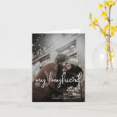 私の彼氏メリークリスマスウィーズ休日の写真 カード (黄色い花)