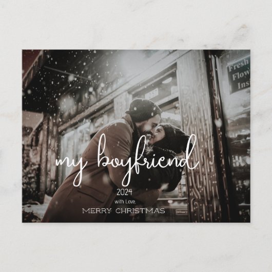 私の彼氏メリークリスマス休暇の願い写真 ポストカード (正面)