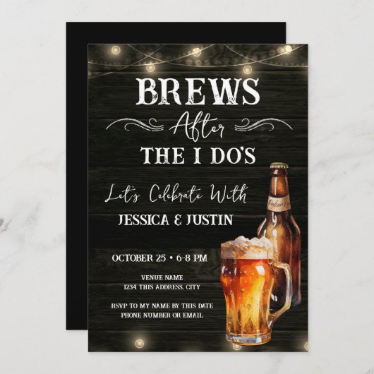 私の後にカジュアルな結婚式の アフターパーティー 招待状 (正面/裏面)