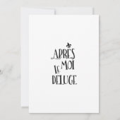 私の後に洪水 - フランス語の表現 招待状 (裏面)