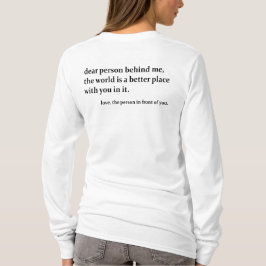 私の後ろの人へ 背面プリントパーカー 親愛なる人へ Tシャツ
