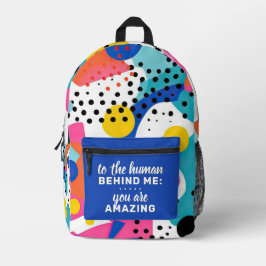 私の後ろの人間にカスタムバックパックポップ・アートの- プリントバックパック