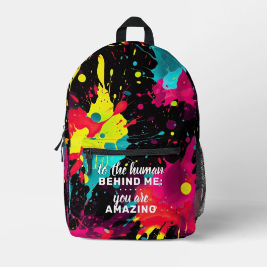 私の後ろの人間にカスタムバックパック絵を描-  プリントバックパック (正面)