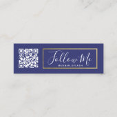 私の後を追ソーシャルメディアインフルエンサーNavy Blue & 金ゴールド スキニー名刺 (正面)