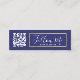私の後を追ソーシャルメディアインフルエンサーNavy Blue & 金ゴールド スキニー名刺