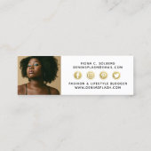 私の後を追ソーシャルメディアインフルエンサーNavy Blue & 金ゴールド スキニー名刺 (裏面)