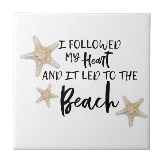 私の後を追ハートがビーチに繋がった タイル (正面)