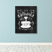 私の後を追ハートとそれが私をコーヒーに導いた キャンバスプリント (インサイチュ (ウッドフロア))